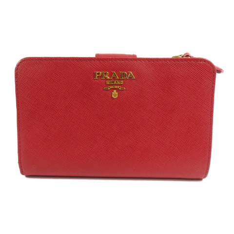 PRADA Saffiano皮革Middle Wallet金扣錢包