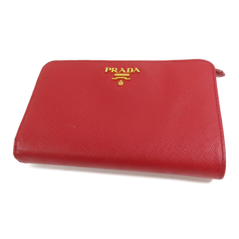 PRADA Saffiano皮革Middle Wallet金扣錢包-2