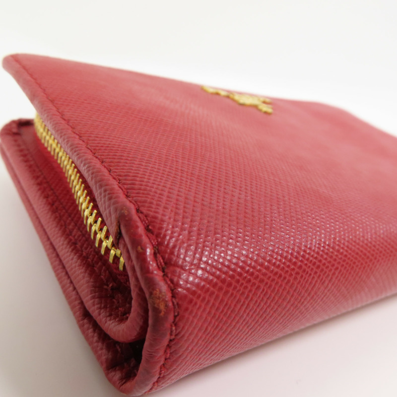 PRADA Saffiano皮革Middle Wallet金扣錢包-6