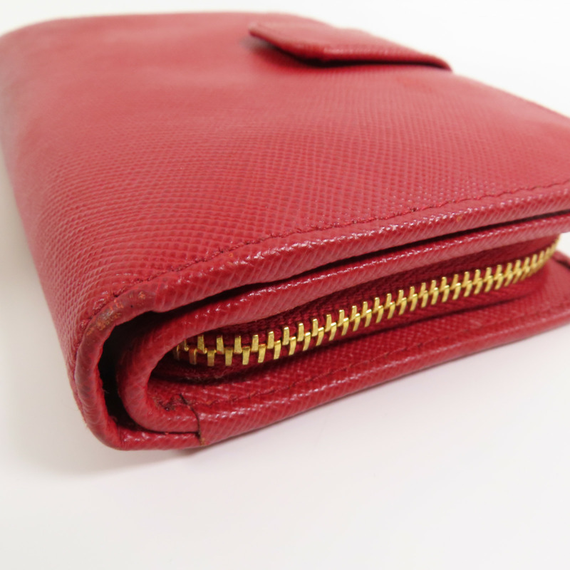 PRADA Saffiano皮革Middle Wallet金扣錢包-8