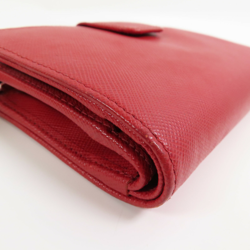 PRADA Saffiano皮革Middle Wallet金扣錢包-9