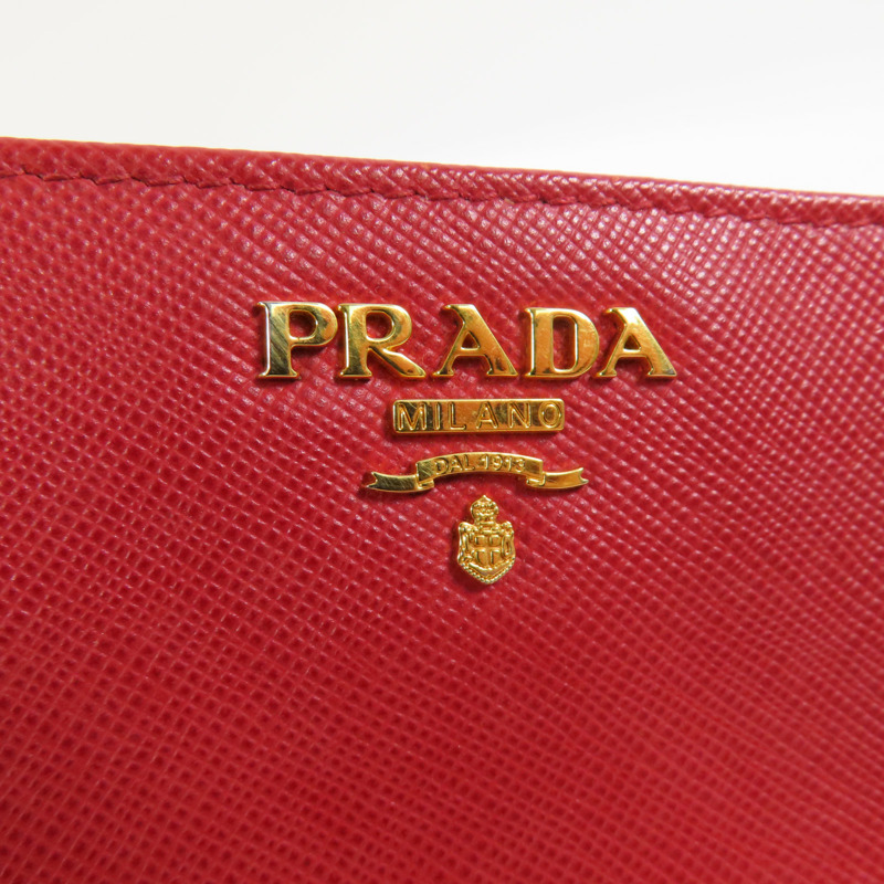 PRADA Saffiano皮革Middle Wallet金扣錢包-12