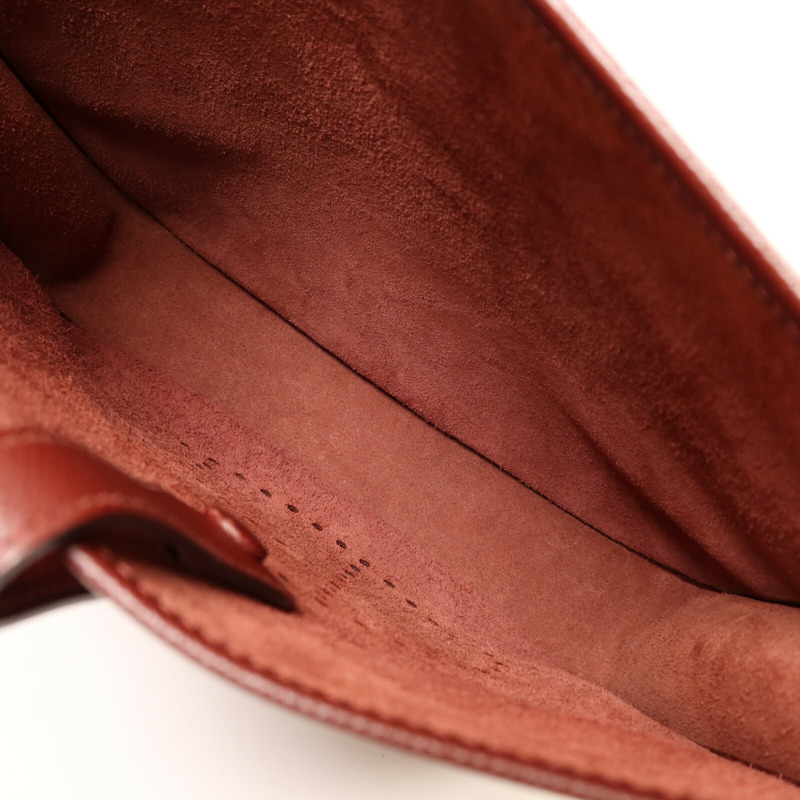 HERMES Epsom皮革Evelyne PM銀扣肩背袋Rouge H-4