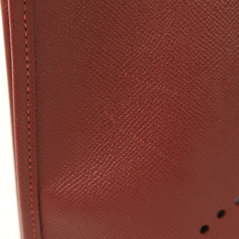 HERMES Epsom皮革Evelyne PM銀扣肩背袋Rouge H-14