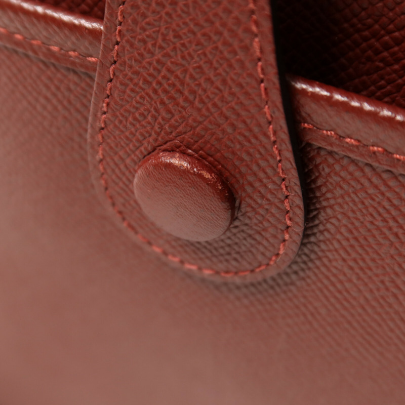 HERMES Epsom皮革Evelyne PM銀扣肩背袋Rouge H-15