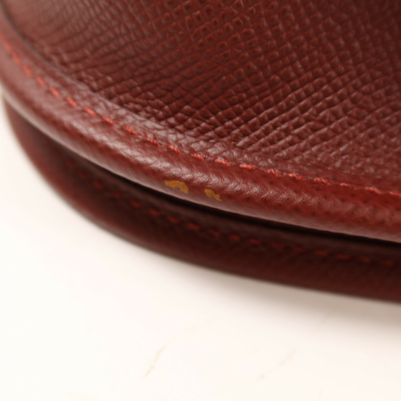 HERMES Epsom皮革Evelyne PM銀扣肩背袋Rouge H-16