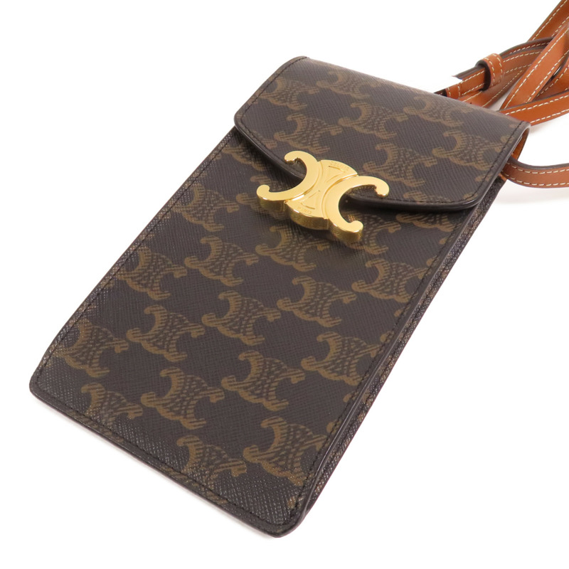 CELINE Trionphe帆布Phone Pouch金扣肩背袋-2