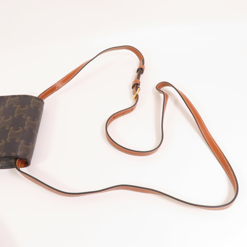 CELINE Trionphe帆布Phone Pouch金扣肩背袋-3