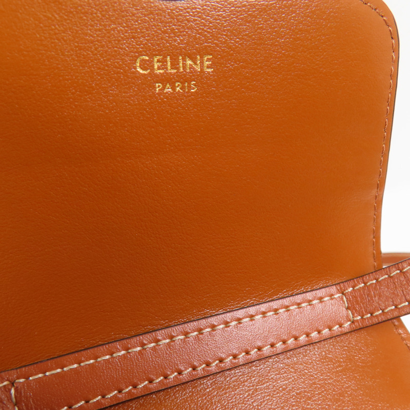 CELINE Trionphe帆布Phone Pouch金扣肩背袋-10
