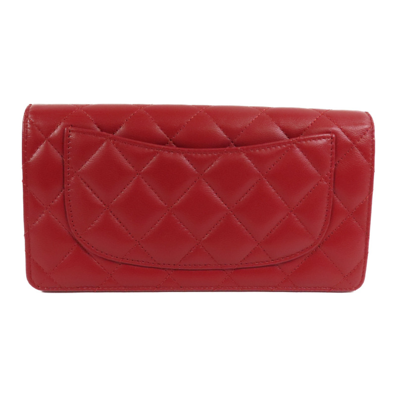 CHANEL 羊皮皮革Long Wallet銀扣長錢包-1