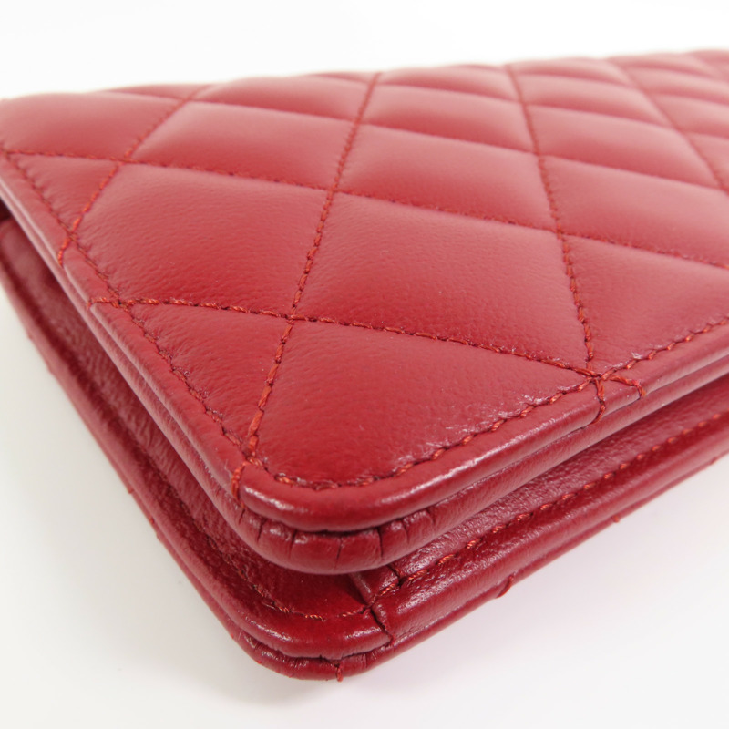 CHANEL 羊皮皮革Long Wallet銀扣長錢包-5