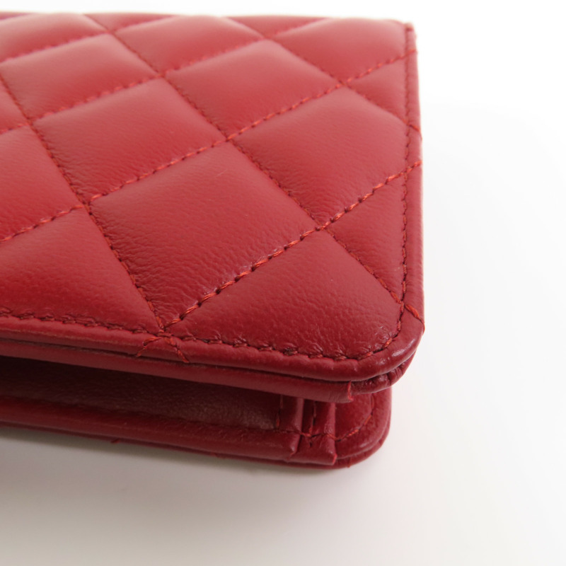 CHANEL 羊皮皮革Long Wallet銀扣長錢包-6