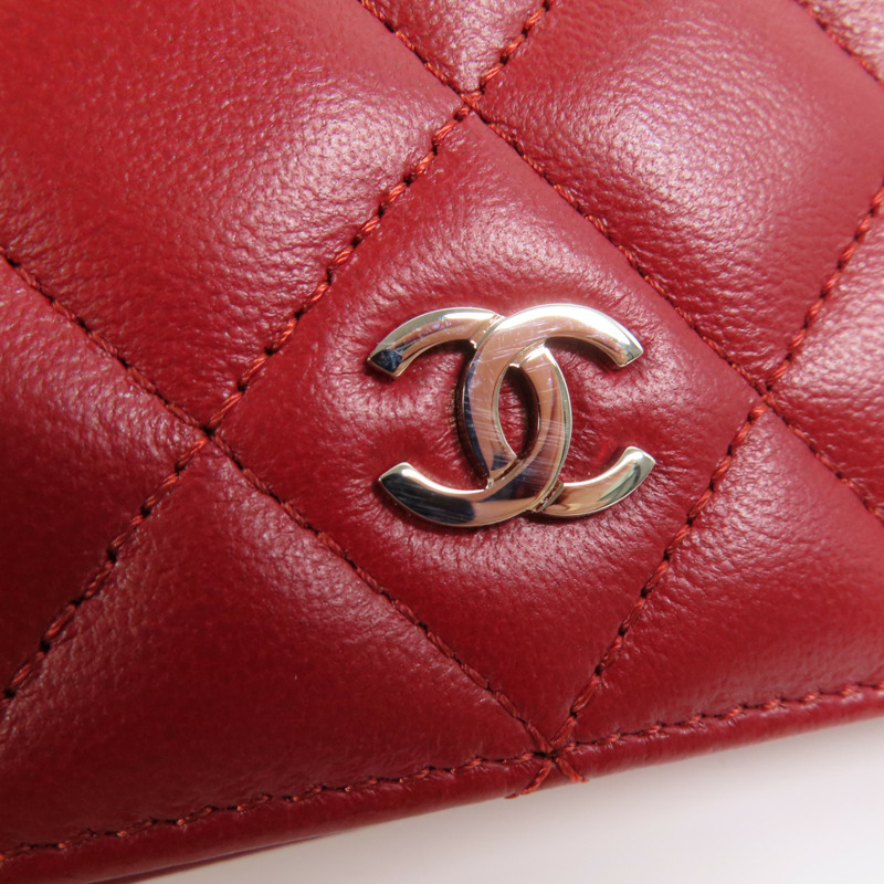 CHANEL 羊皮皮革Long Wallet銀扣長錢包-7