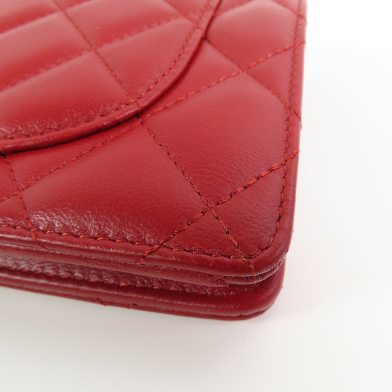 CHANEL 羊皮皮革Long Wallet銀扣長錢包-8