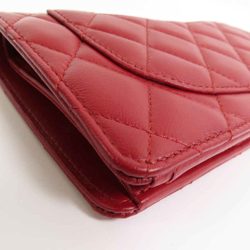 CHANEL 羊皮皮革Long Wallet銀扣長錢包-9