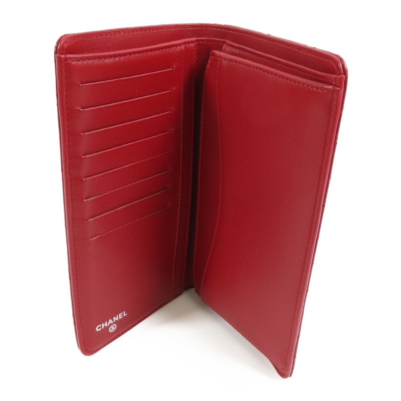 CHANEL 羊皮皮革Long Wallet銀扣長錢包-10