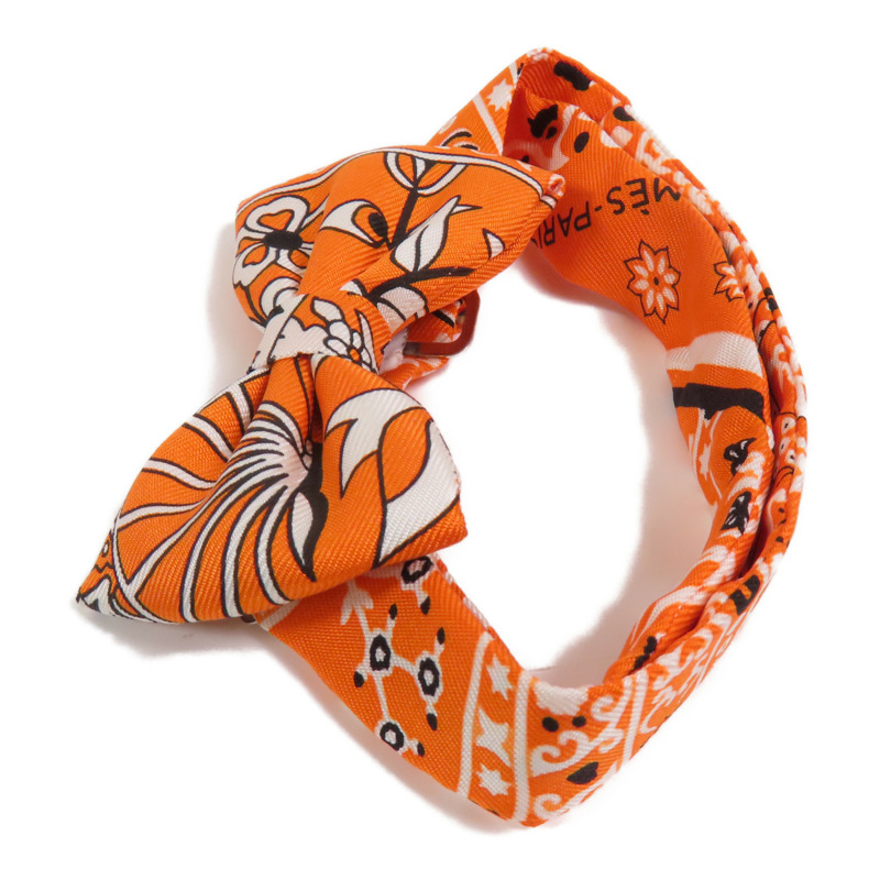 HERMES 絲質Bowtie銀扣領結-1