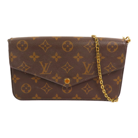 LOUIS VUITTON Monogram Felicie Pochette金扣鏈帶肩背袋