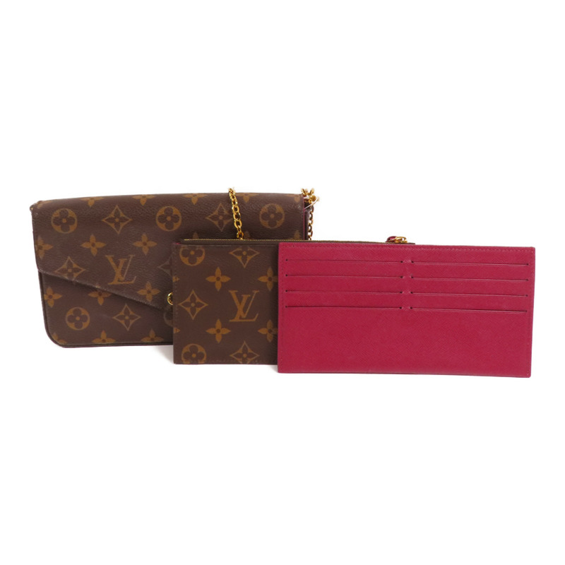 LOUIS VUITTON Monogram Felicie Pochette金扣鏈帶肩背袋-1