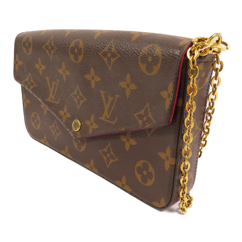 LOUIS VUITTON Monogram Felicie Pochette金扣鏈帶肩背袋-3