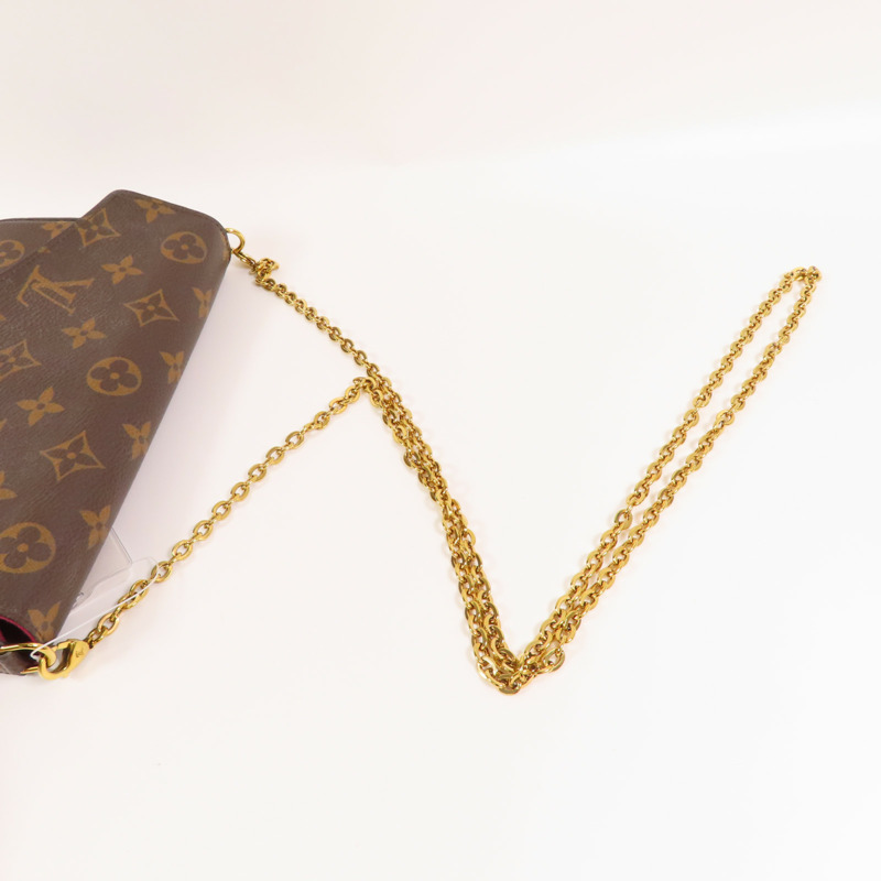 LOUIS VUITTON Monogram Felicie Pochette金扣鏈帶肩背袋-5