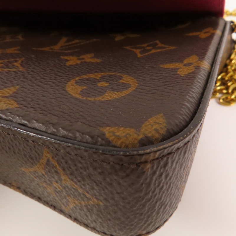 LOUIS VUITTON Monogram Felicie Pochette金扣鏈帶肩背袋-12