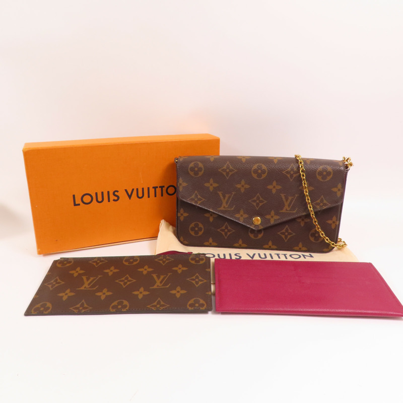 LOUIS VUITTON Monogram Felicie Pochette金扣鏈帶肩背袋-19