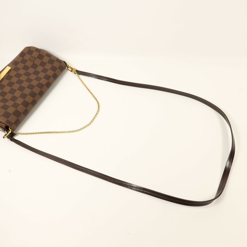 LOUIS VUITTON Damier Favorite MM金扣手挽肩背兩用袋-7