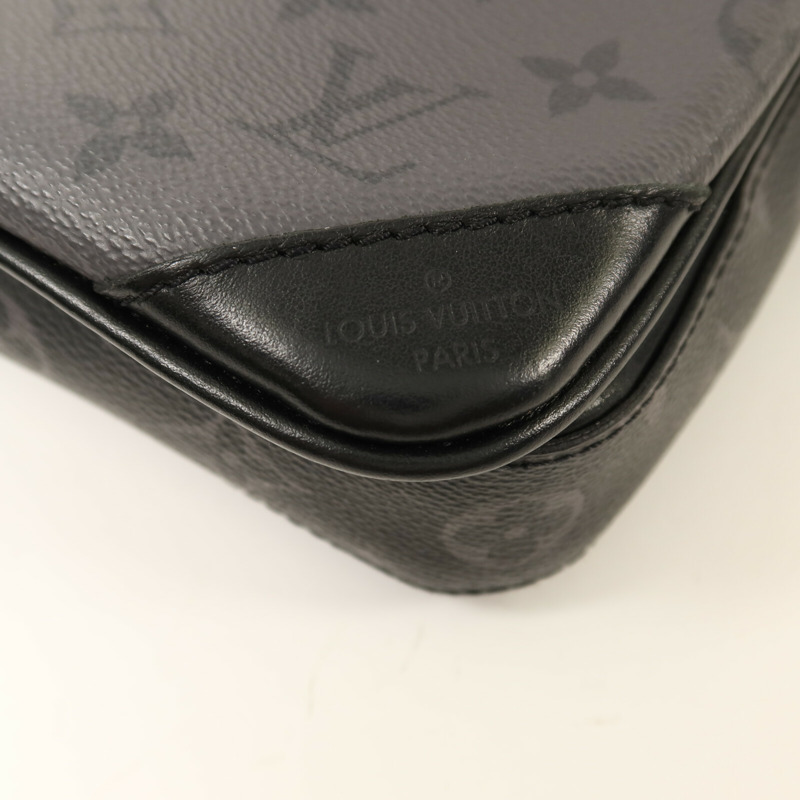 LOUIS VUITTON Monogram Eclipse Reverse Trio Messenger銀扣肩背袋灰色-9