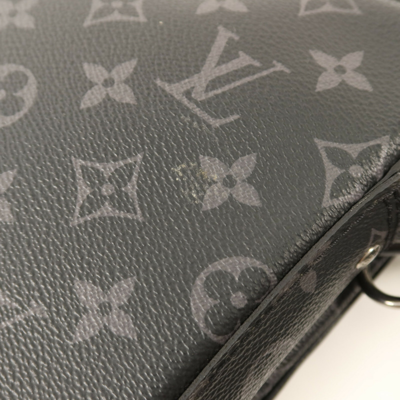 LOUIS VUITTON Monogram Eclipse Reverse Trio Messenger銀扣肩背袋灰色-15
