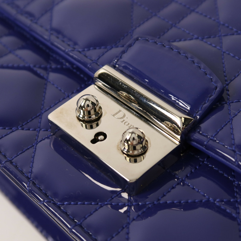 Dior 漆皮皮革Miss Dior Promenade Pouch銀扣鏈帶肩背袋-10
