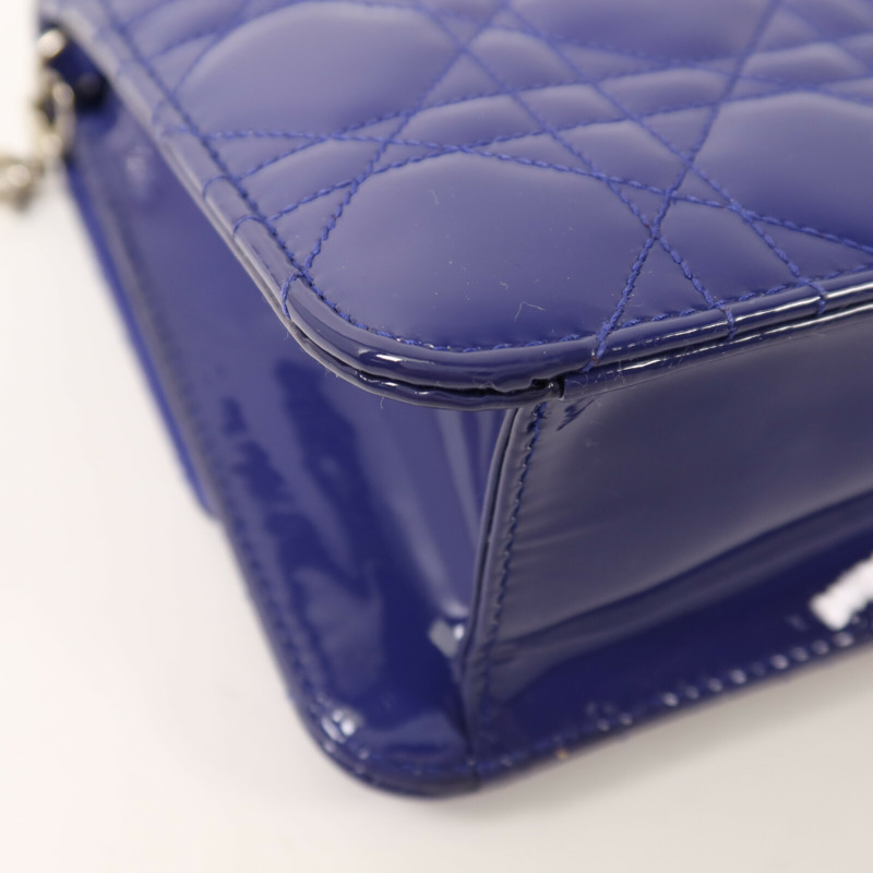 Dior 漆皮皮革Miss Dior Promenade Pouch銀扣鏈帶肩背袋-13