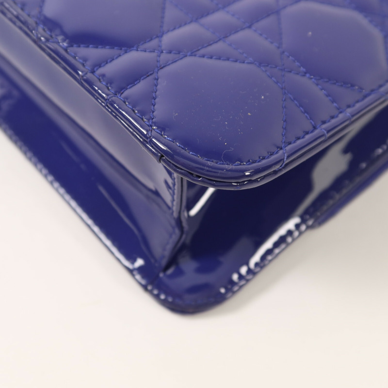 Dior 漆皮皮革Miss Dior Promenade Pouch銀扣鏈帶肩背袋-14