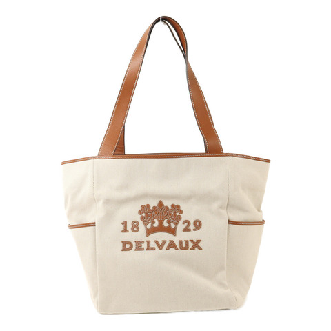 Delvaux 帆布Delvaux Tote金扣手挽肩背兩用袋