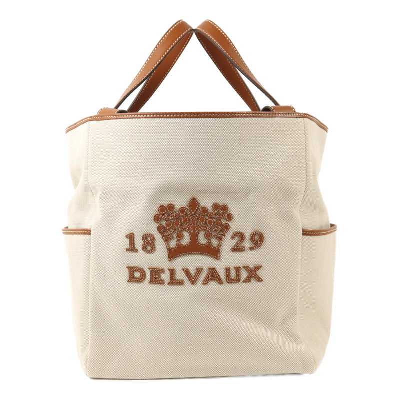 Delvaux 帆布Delvaux Tote金扣手挽肩背兩用袋-3