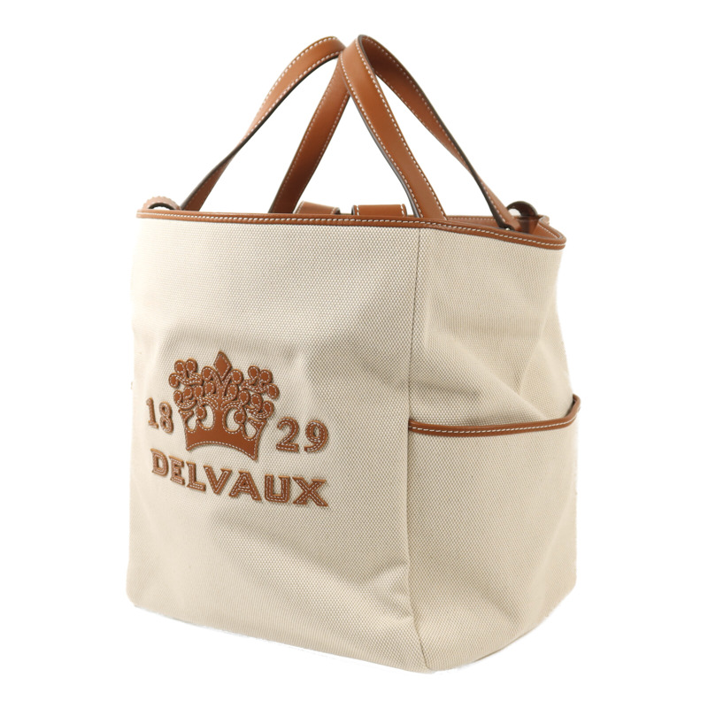 Delvaux 帆布Delvaux Tote金扣手挽肩背兩用袋-5