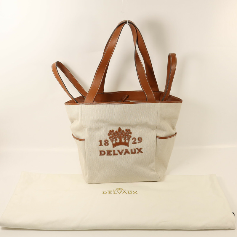 Delvaux 帆布Delvaux Tote金扣手挽肩背兩用袋-14