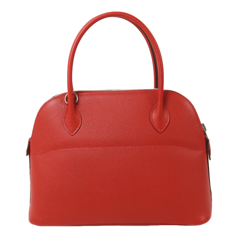 HERMES Epsom皮革Bolide 27銀扣手挽袋Rouge Casaque-1