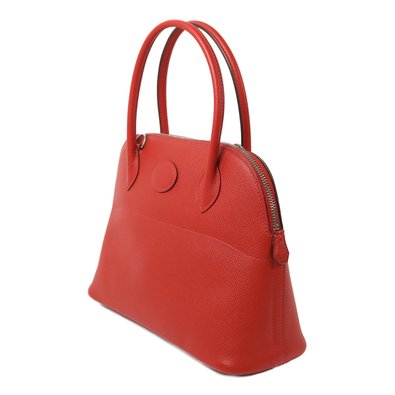 HERMES Epsom皮革Bolide 27銀扣手挽袋Rouge Casaque-2