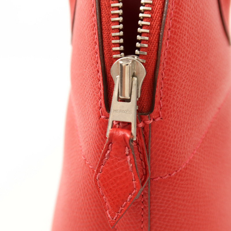 HERMES Epsom皮革Bolide 27銀扣手挽袋Rouge Casaque-7