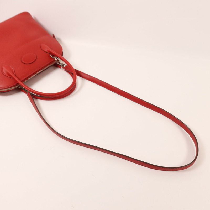 HERMES Epsom皮革Bolide 27銀扣手挽袋Rouge Casaque-8