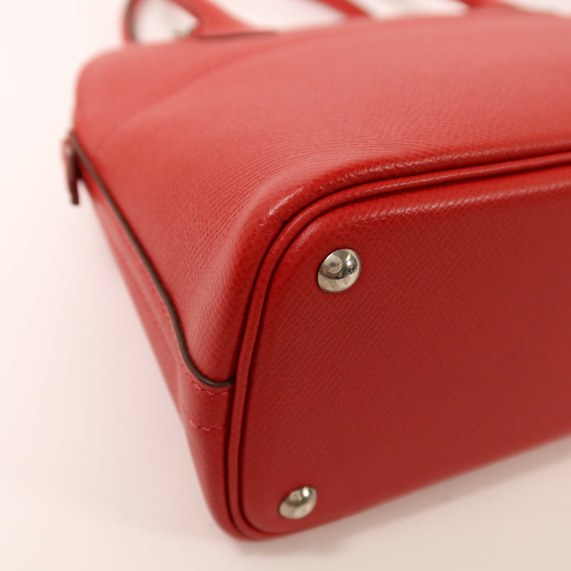 HERMES Epsom皮革Bolide 27銀扣手挽袋Rouge Casaque-12