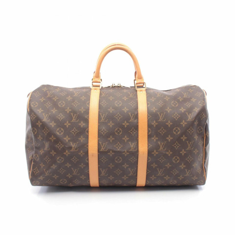 路易威登 Keepall 50 波士頓包，手提包，塗層帆布和皮革，Monogram 圖案，男女通用，棕色，M41426