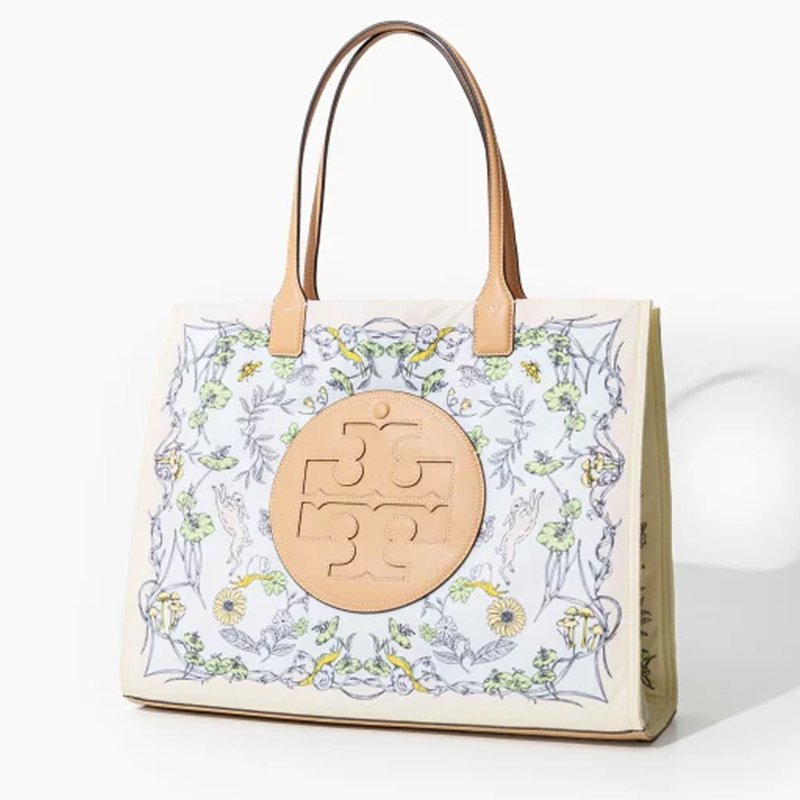 【TORY BURCH】高質感尼龍花卉大款托特包-0