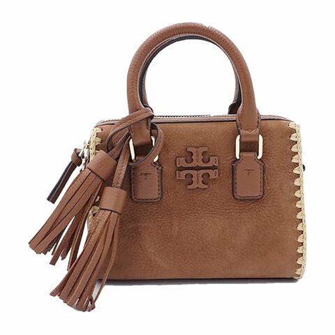 【TORY BURCH】編織飾邊兩用包-焦糖色
