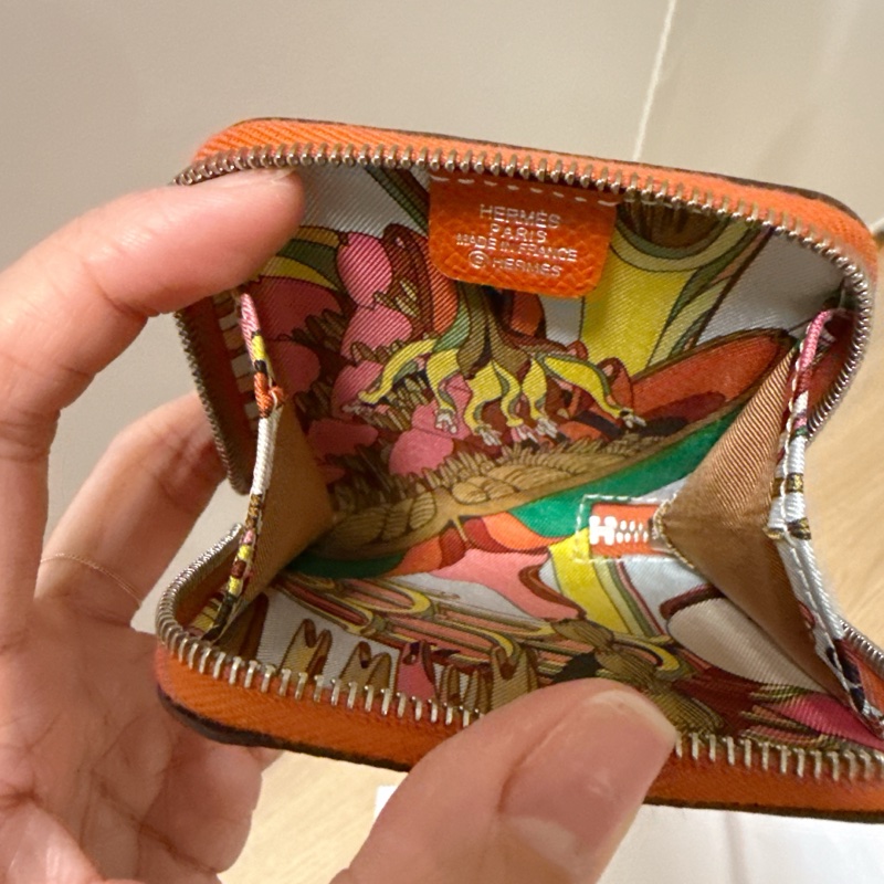 全新愛馬仕hermes 絲巾短夾錢包 稀有色-3