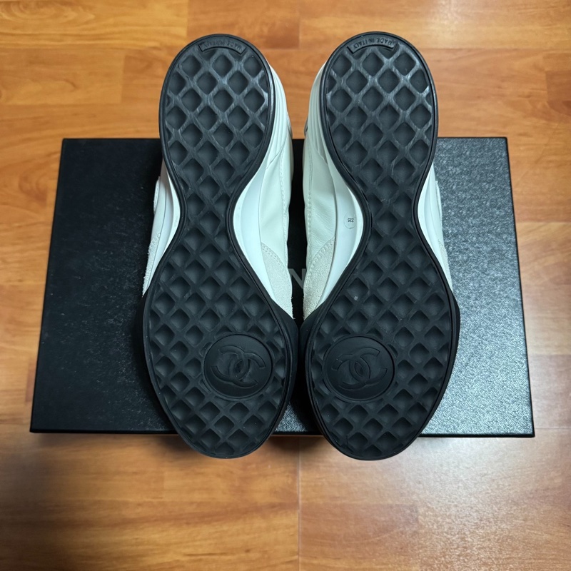 Chanel德訓鞋香奈兒25s油蠟皮徽標休閒鞋 白色 37碼-7