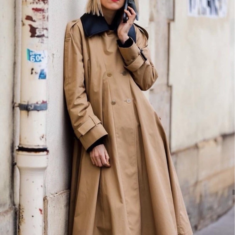 Loewe Pleated Trench Coat 卡其風衣外套 領子可拆-2