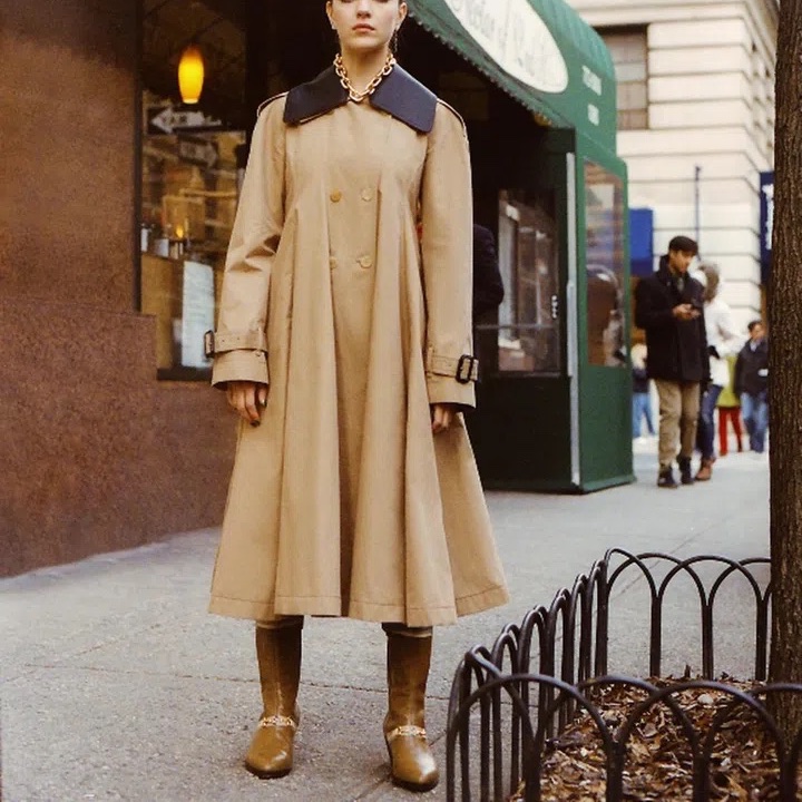 Loewe Pleated Trench Coat 卡其風衣外套 領子可拆-3