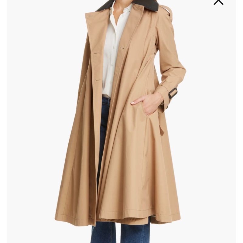 Loewe Pleated Trench Coat 卡其風衣外套 領子可拆-11